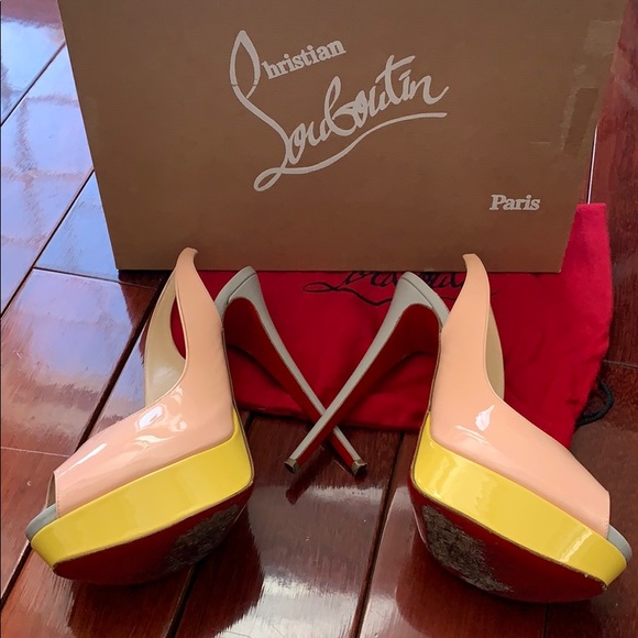 Christian Louboutin Lady Peep Sling Back PL Sz 9 - Picture 6 of 11
